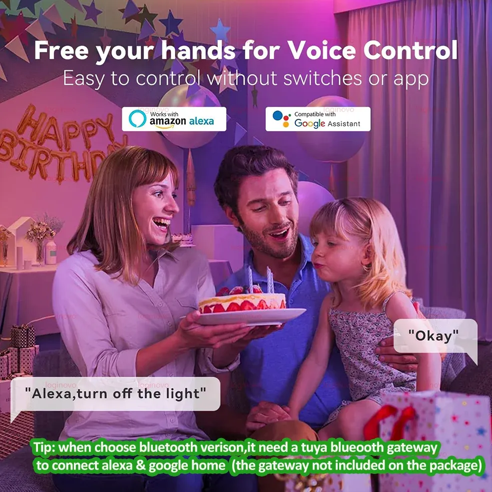 Ampoule LED Bluetooth/WiFi E27 15W 20W 110V 220V RGB RGBCW à intensité variable, compatible Alexa, Google Home, Tuya et Smart Life 3