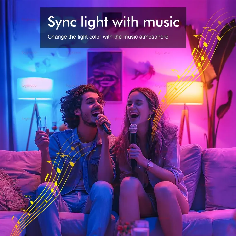 Ampoule LED Bluetooth/WiFi E27 15W 20W 110V 220V RGB RGBCW à intensité variable, compatible Alexa, Google Home, Tuya et Smart Life 4