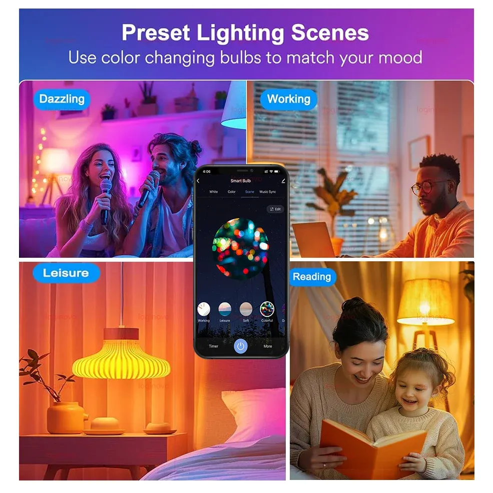 Ampoule LED connectée, palette de couleurs