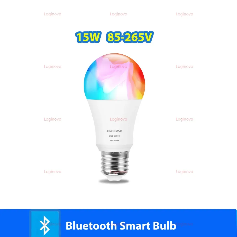 Ampoule LED Bluetooth/WiFi E27 15W 20W 110V 220V RGB RGBCW à intensité variable, compatible Alexa, Google Home, Tuya et Smart Life 9