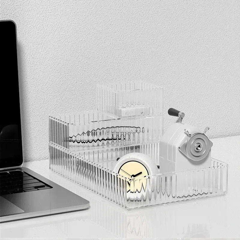 Organisateurs de tiroirs de bureau, ensemble de rangement pour salle de bain en plastique, organisateur de maquillage, boîte de rangement transparente, bacs, gadget de cuisine 6