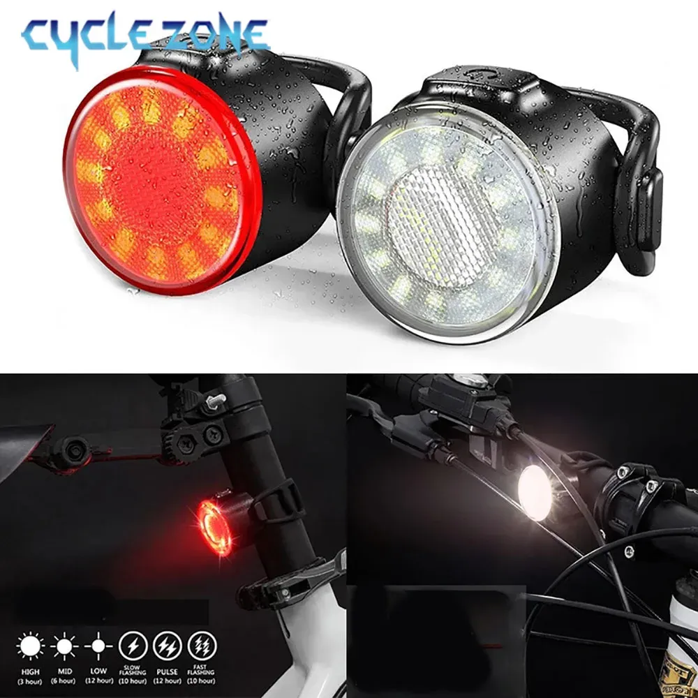 Feu de vélo rechargeable, mini feu arrière de sécurité LED pour vélo, avant et arrière