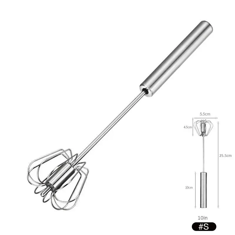 Fouet semi-automatique en acier inoxydable, 10/12/14 pouces, pour la maison 7