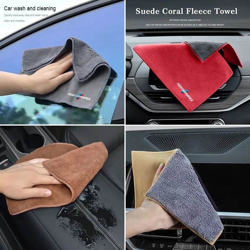 Serviette de voiture en microfibre, chiffon de nettoyage super absorbant pour BMW Performance E46 E60 E90 E39 E87 E36 E92 E70 E91 X3 X5 X1 X2 X4 X6 5