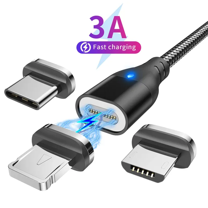 Câble magnétique à charge rapide Micro USB / USB-C pour téléphone portable