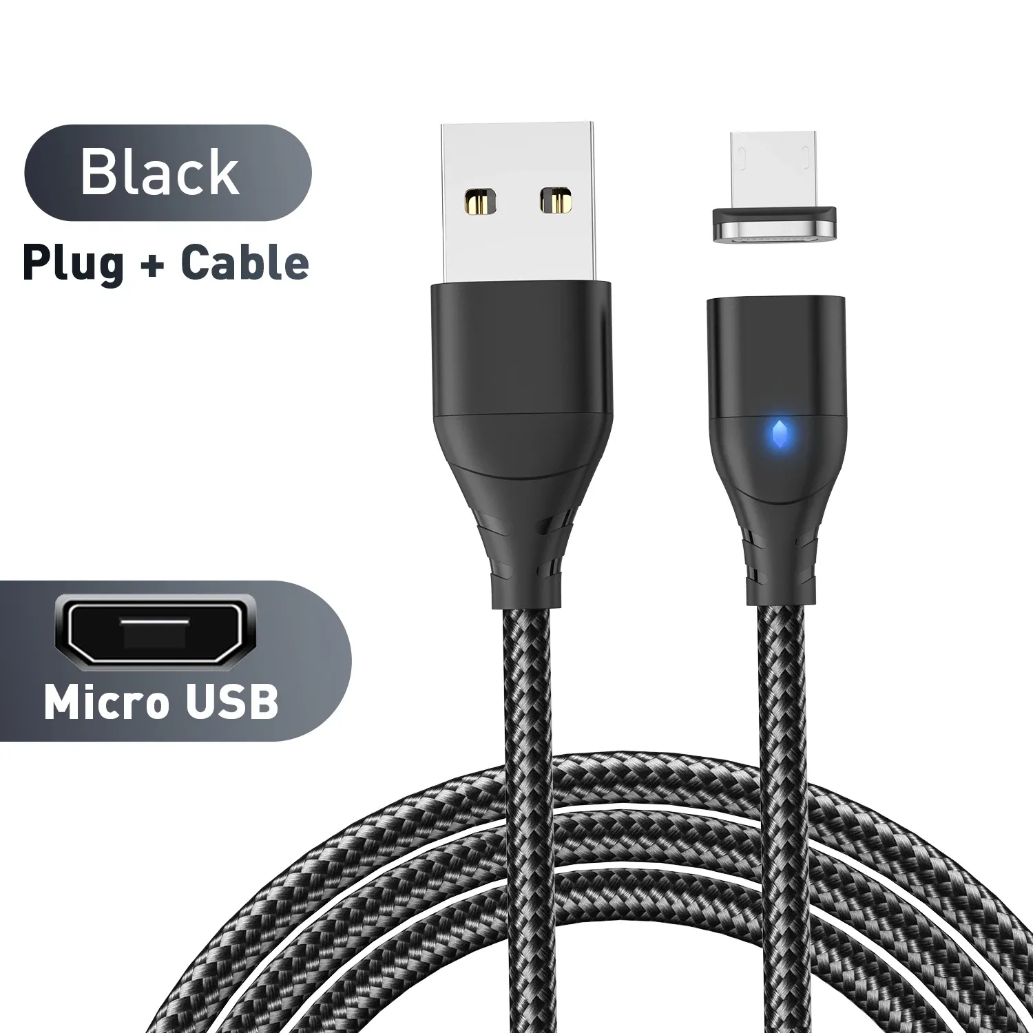 Câble magnétique à charge rapide Micro USB / USB-C pour téléphone portable 10