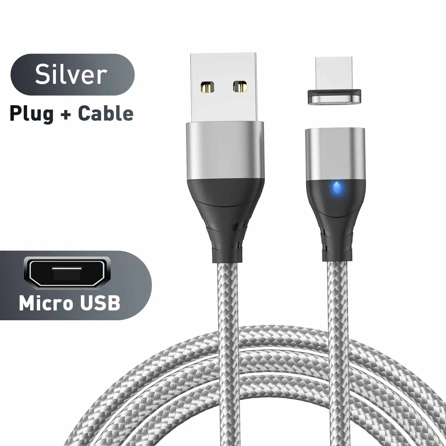 Câble magnétique à charge rapide Micro USB / USB-C pour téléphone portable 7