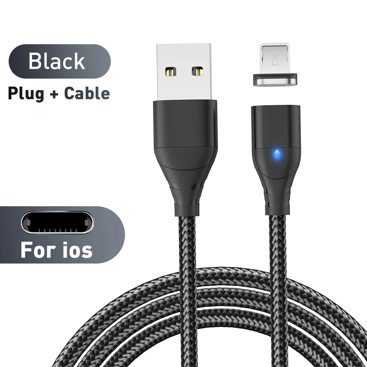 Câble magnétique à charge rapide Micro USB / USB-C pour téléphone portable 15