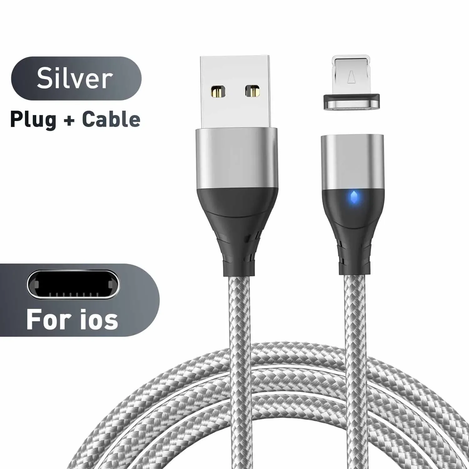 Câble magnétique à charge rapide Micro USB / USB-C pour téléphone portable 12