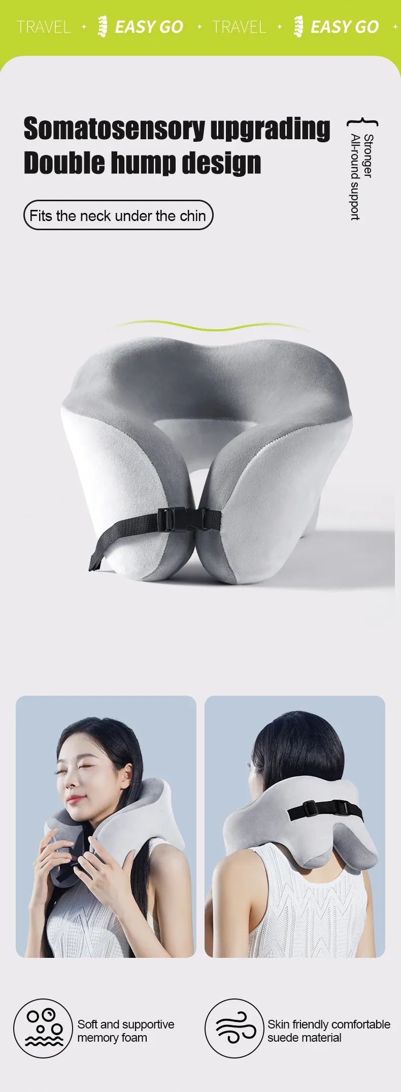 Oreiller cervical confortable pour le trajet