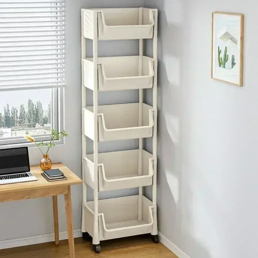 Étagère de rangement mobile sur roulettes pour cuisine, chariot à jouets et collations, étagère d'appoint de bureau