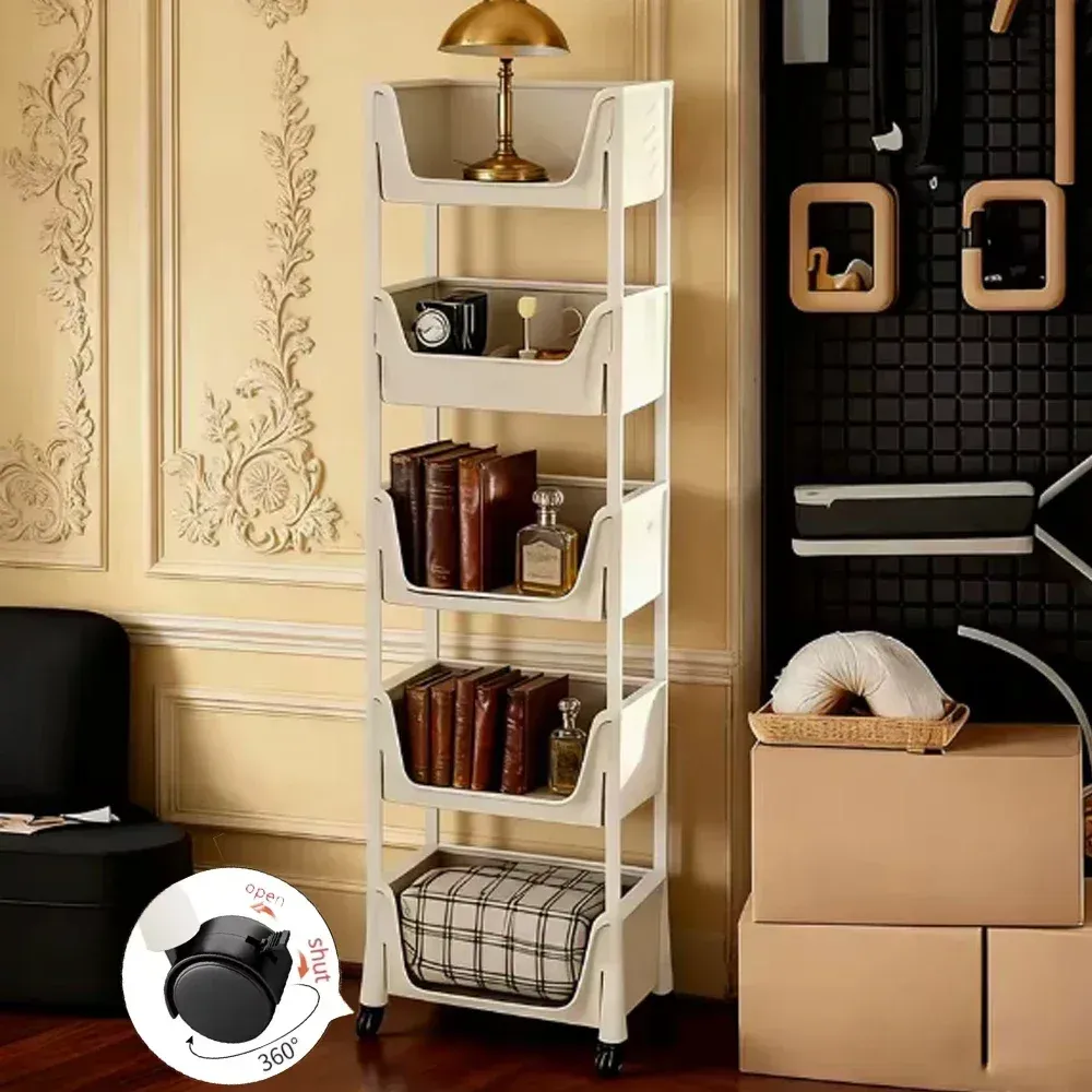 Étagère de rangement mobile sur roulettes pour cuisine, chariot à jouets et collations, étagère d'appoint de bureau 2