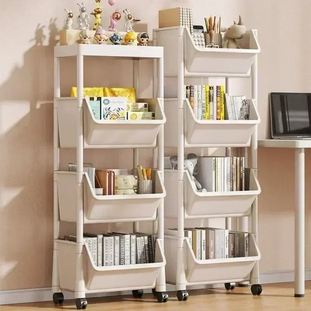 Étagère de rangement mobile sur roulettes pour cuisine, chariot à jouets et collations, étagère d'appoint de bureau 4
