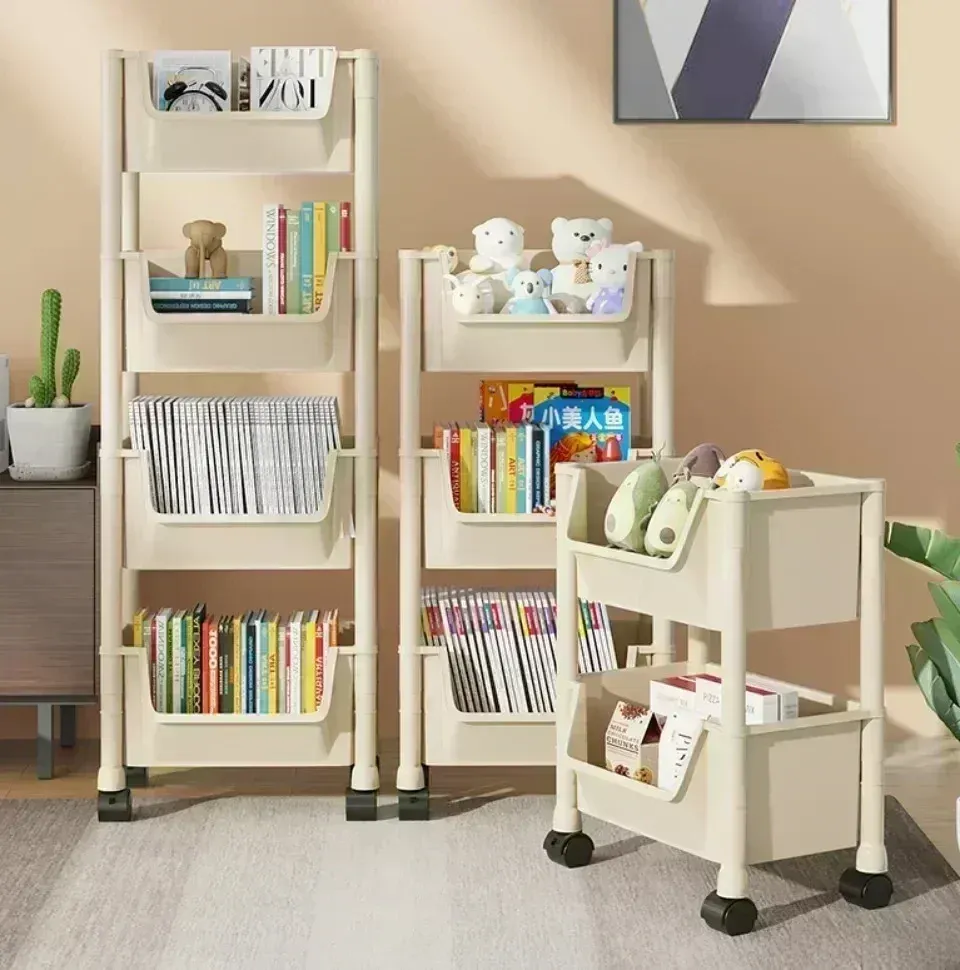 Étagère de rangement mobile, vue d'ensemble