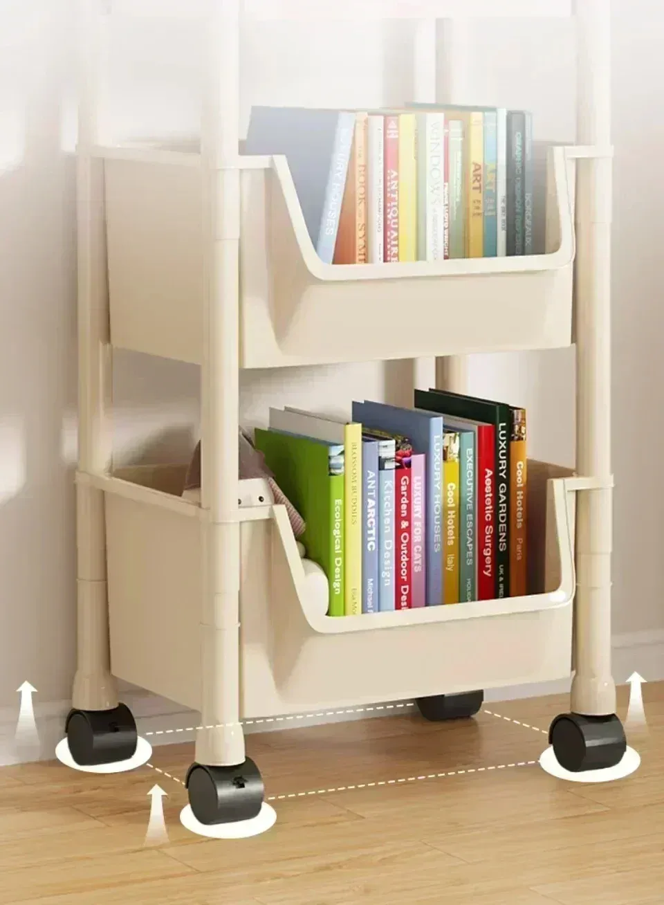 Étagère de rangement mobile, rangement du salon