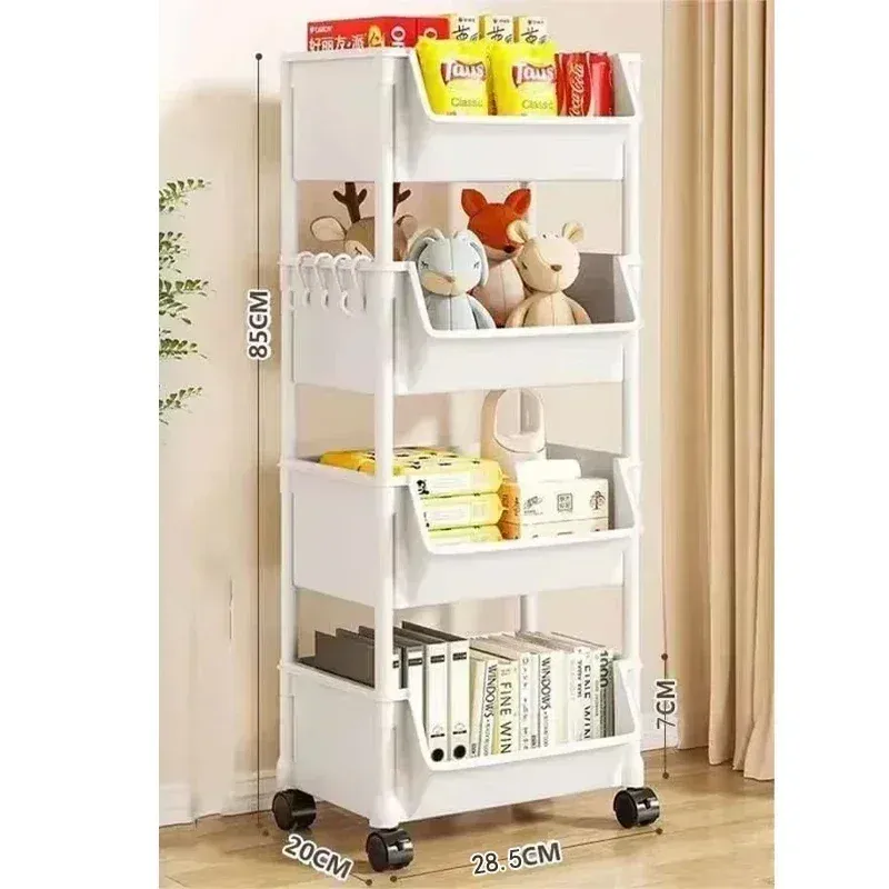 Étagère de rangement mobile sur roulettes pour cuisine, chariot à jouets et collations, étagère d'appoint de bureau 9