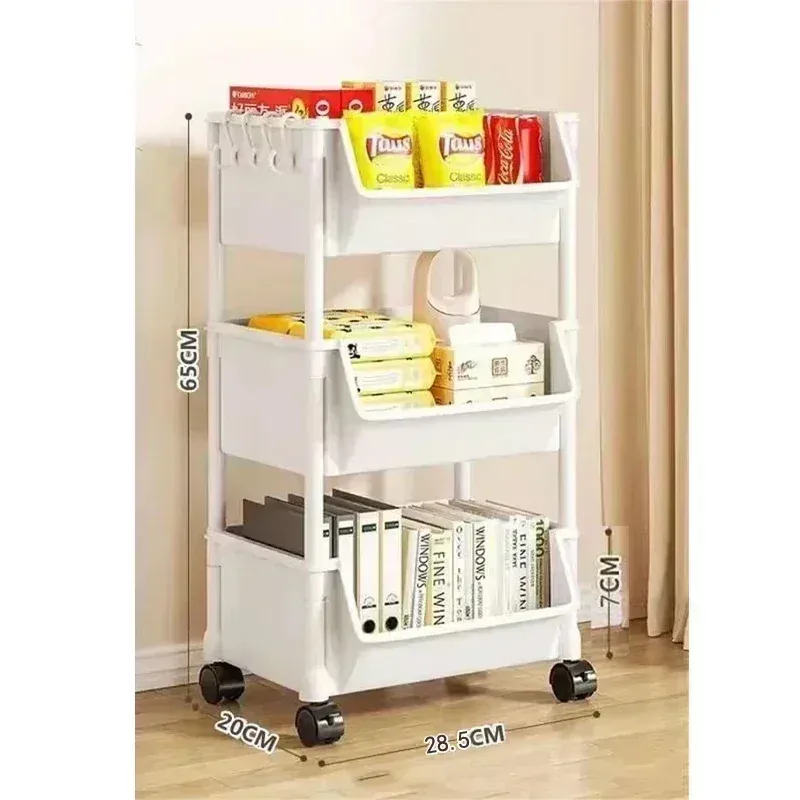 Étagère de rangement mobile sur roulettes pour cuisine, chariot à jouets et collations, étagère d'appoint de bureau 8