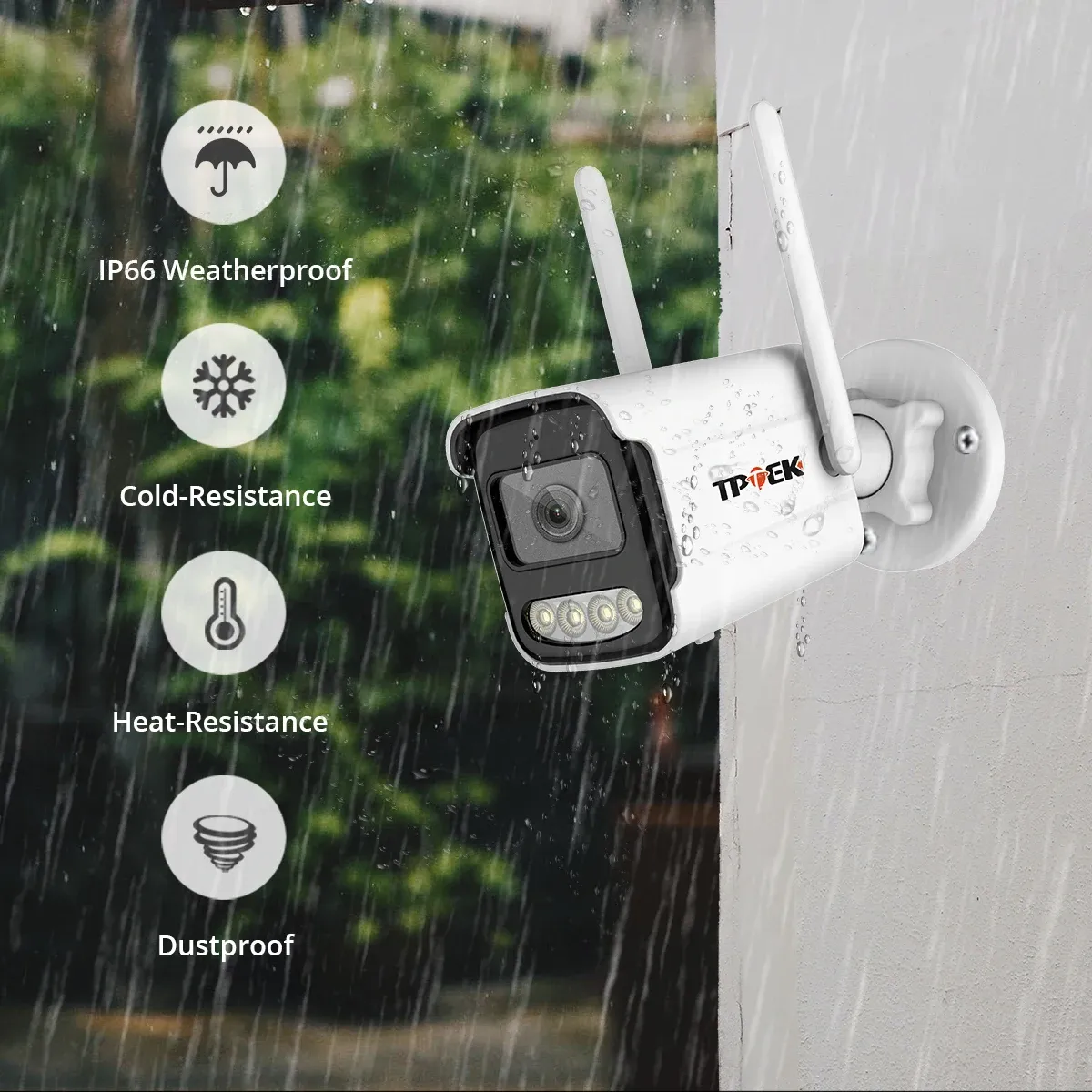 Caméra IP 5 MP sans fil avec Wi-Fi, détection humaine par IA, compatible ICSee, caméra de surveillance extérieure 6