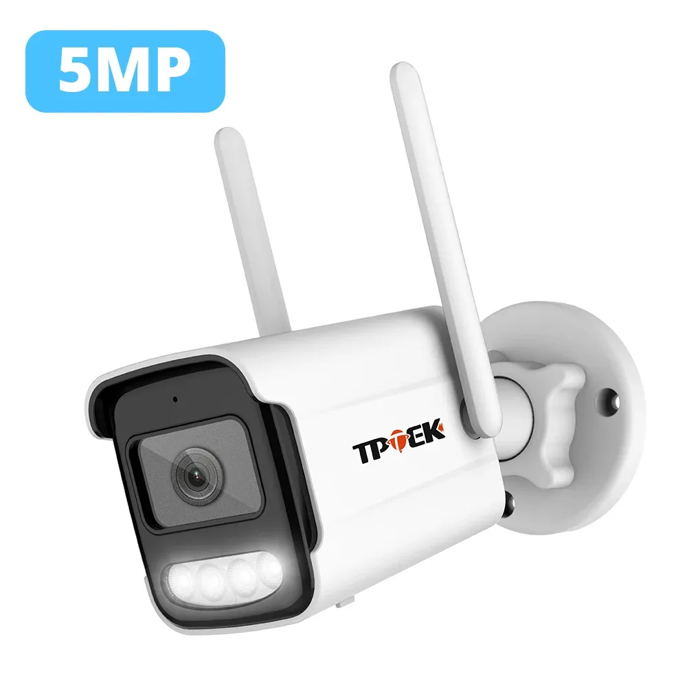 Caméra IP 5 MP sans fil avec Wi-Fi, détection humaine par IA, compatible ICSee, caméra de surveillance extérieure 8