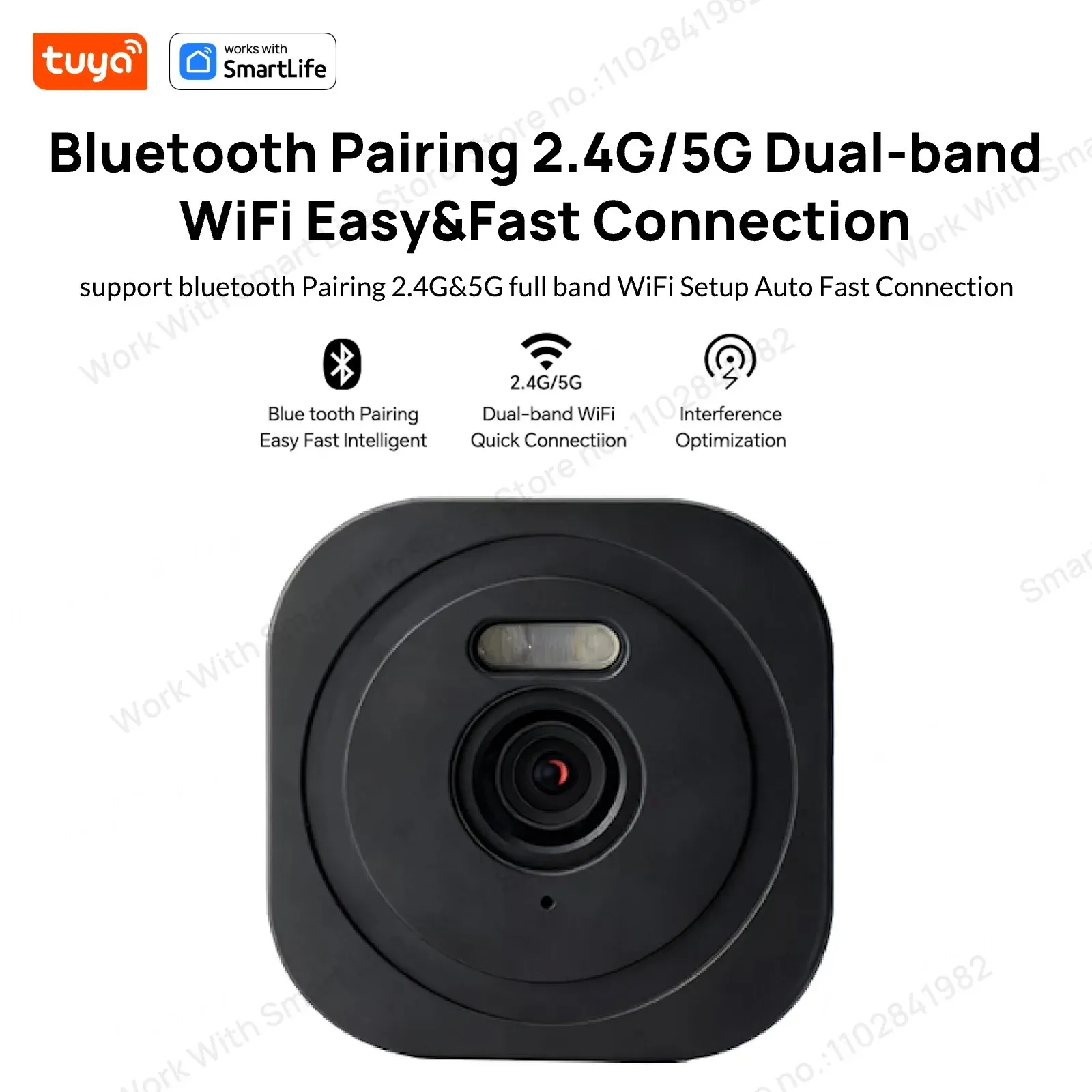 Caméra de fenêtre Tuya 3MP 2K, Wi-Fi 2,4 GHz et 5 GHz, vision nocturne couleur, détection de mouvement des personnes 2