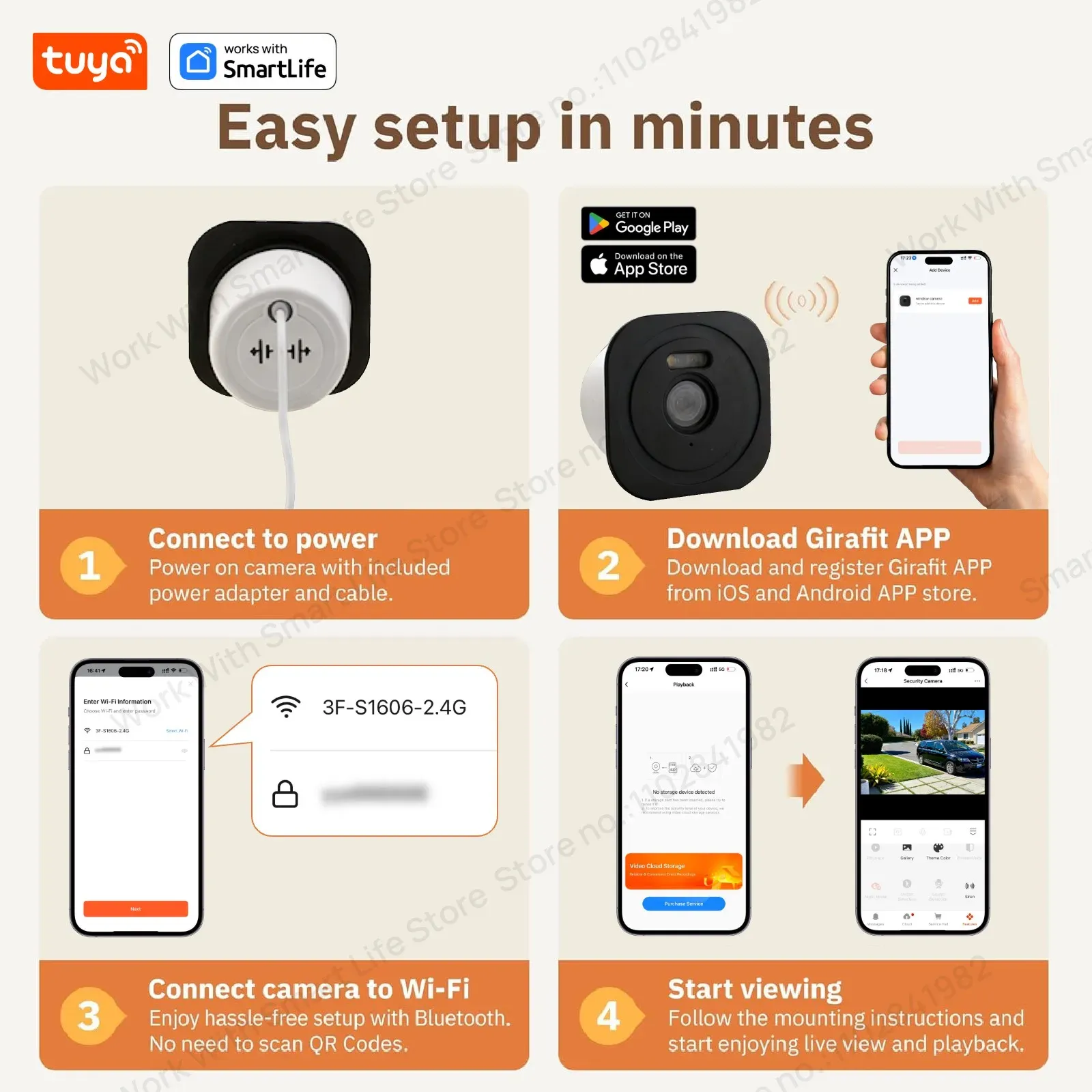 Caméra de fenêtre Tuya 3MP 2K, Wi-Fi 2,4 GHz et 5 GHz, vision nocturne couleur, détection de mouvement des personnes 6