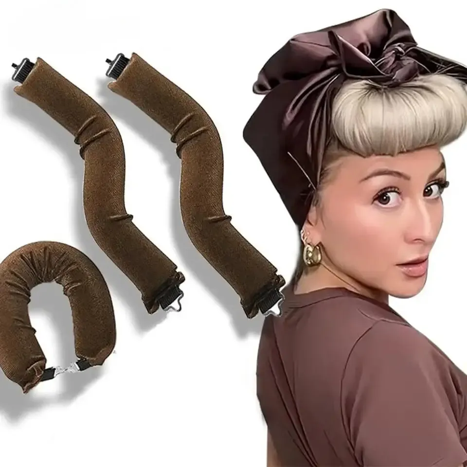 Bigoudis sans chaleur, bandeau boucleur, rouleaux à cheveux sans chaleur, boucles paresseuses avec crochet, tige souple et flexible pour dormir, outils de coiffure - Image 1