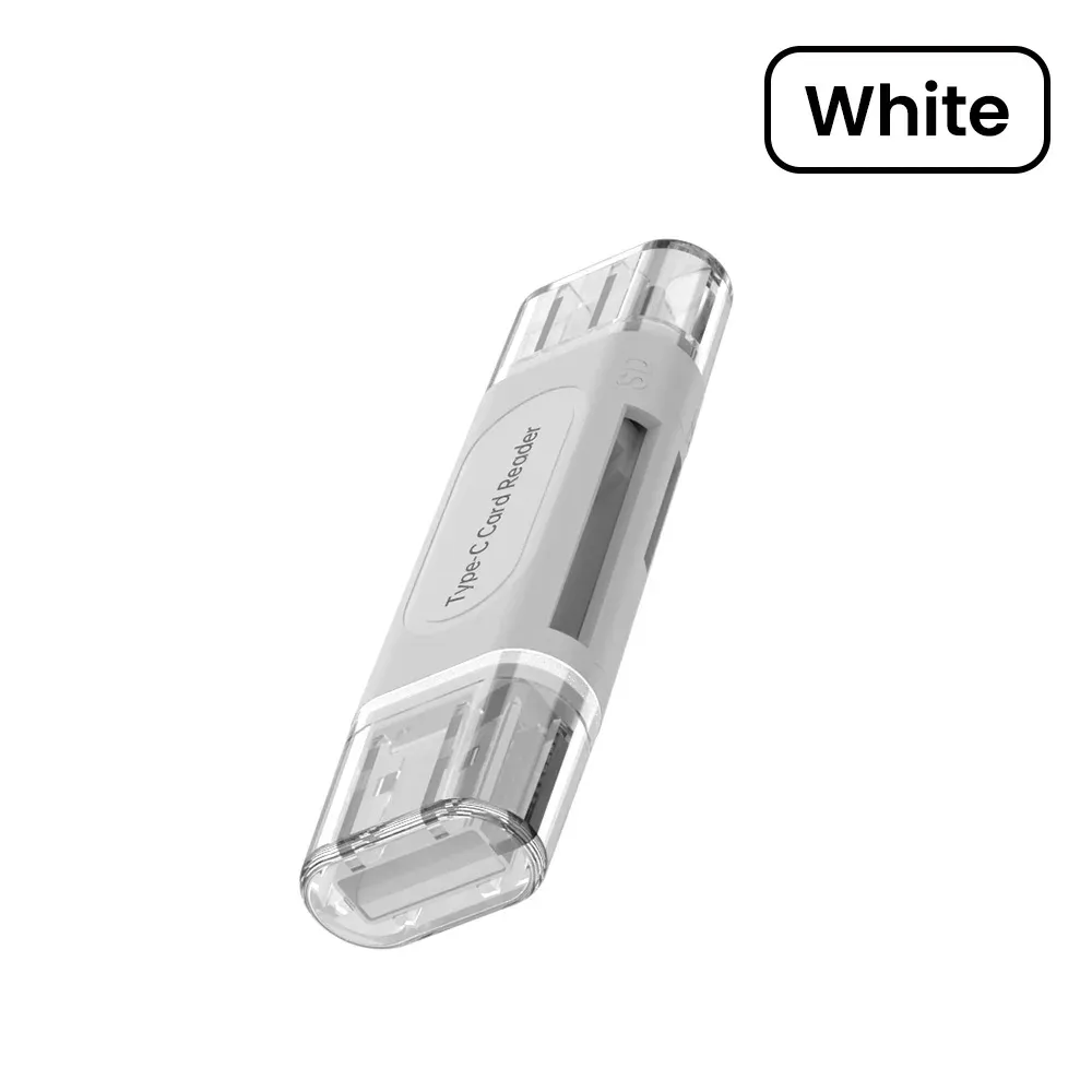 Lecteur de carte USB Type-C multifonction 4 en 1, stockage externe extensible, noir, compatible clé USB 2.0, mini lecteur de carte SD et TF 8