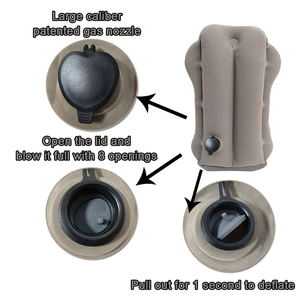 Oreiller de voyage gonflable et portable pour le soutien du cou 5