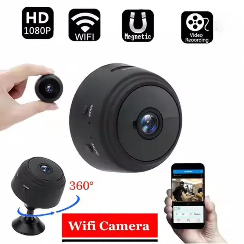 Mini caméra de surveillance IP WiFi HD 1080p A9, micro caméscope sans fil, version vision nocturne, audio et vidéo, sécurité, maison connectée