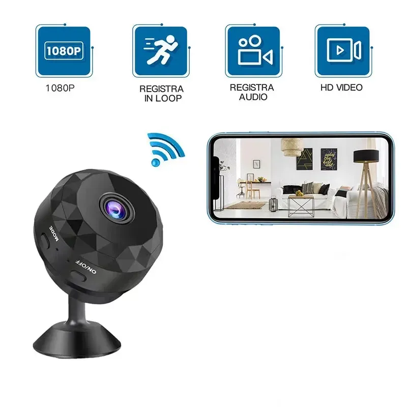 Mini caméra de surveillance IP WiFi HD 1080p A9, micro caméscope sans fil, version vision nocturne, audio et vidéo, sécurité, maison connectée 6