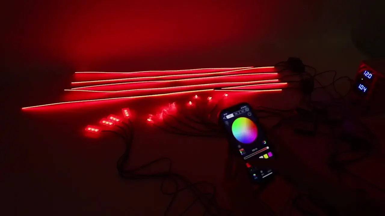 Kit de lumières ambiantes LED pour voiture en ambiance nocturne
