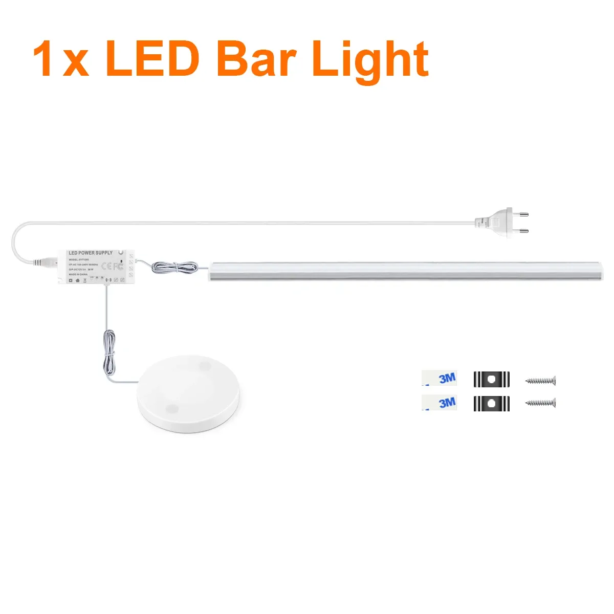 Lot de 1 à 6 barres LED sous meuble avec capteur de mouvement et variateur tactile, éclairage de cuisine, salle de bain et veilleuse 7