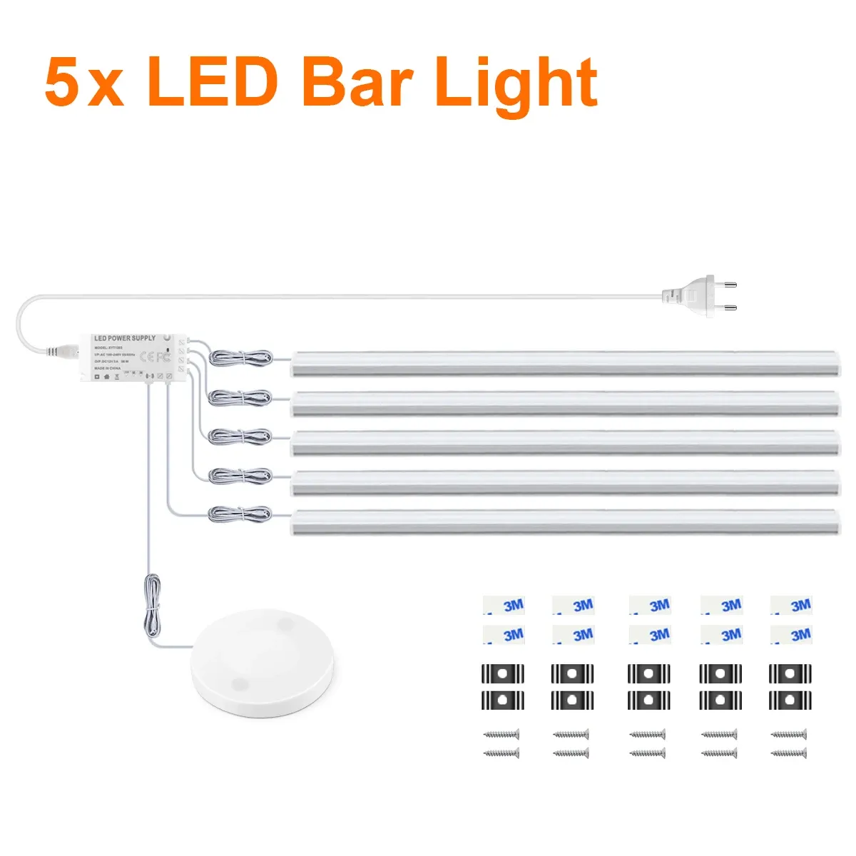 Lot de 1 à 6 barres LED sous meuble avec capteur de mouvement et variateur tactile, éclairage de cuisine, salle de bain et veilleuse 10