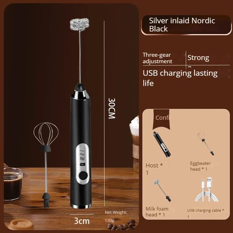 Mousseur à lait électrique sans fil rechargeable par USB, portatif 10