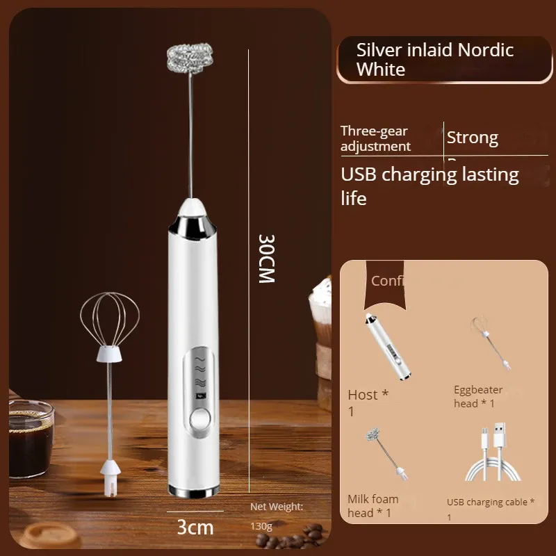 Mousseur à lait électrique sans fil rechargeable par USB, portatif 9