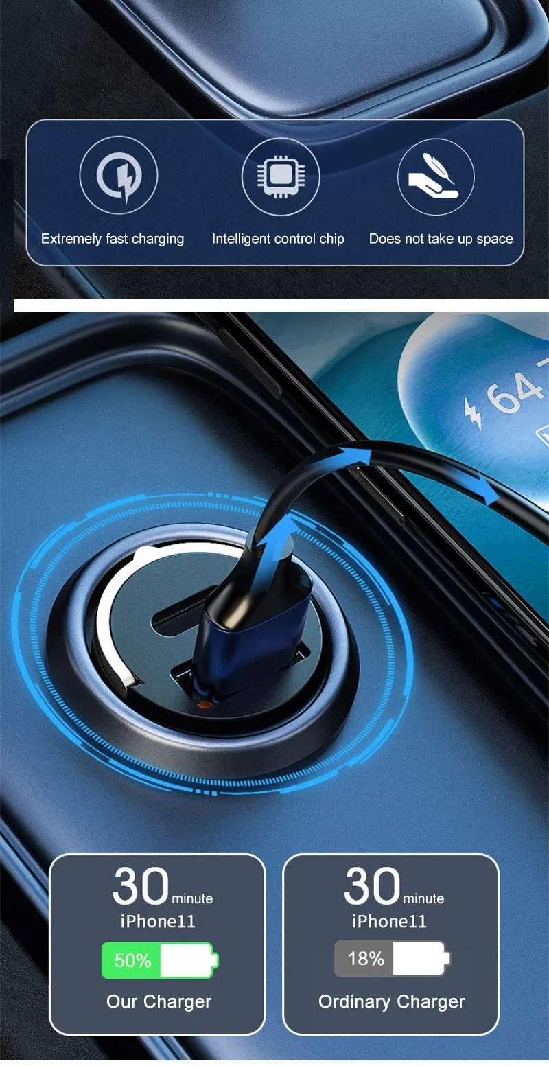 Chargeur de voiture, détail des finitions