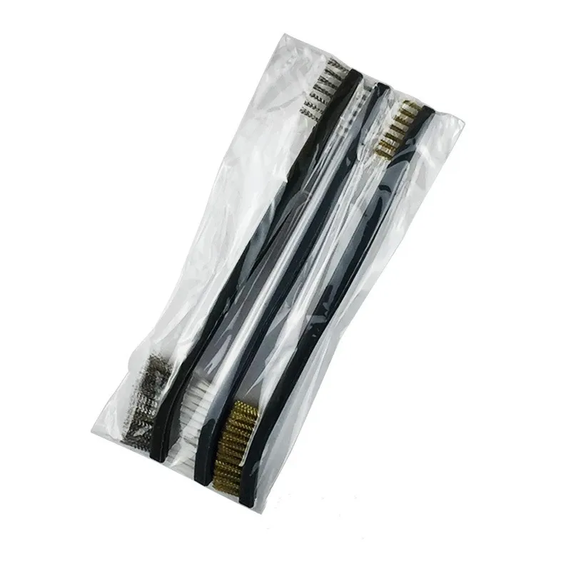 Ensemble de 3 mini brosses métalliques double embout en acier inoxydable, laiton et nylon pour nettoyage, polissage et détail 6
