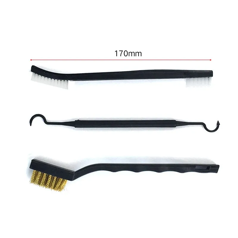 Ensemble de 3 mini brosses métalliques double embout en acier inoxydable, laiton et nylon pour nettoyage, polissage et détail 10