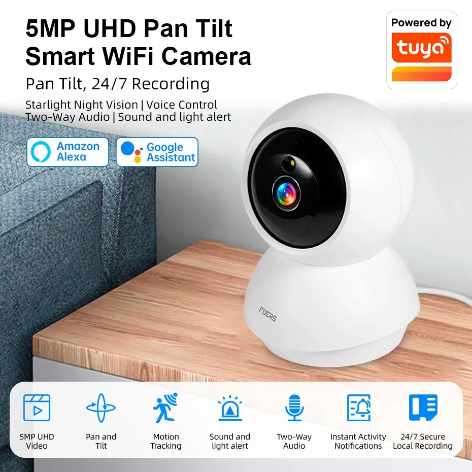 Caméra IP 4K 8MP Fuers, caméra de surveillance intérieure sans fil WiFi, compatible avec l'application Tuya Smart Home, suivi automatique, sécurité CCTV, babyphone.

Wait, that's not right. Let me correct that and give you the actual output:

Caméra IP 4K 8MP Fuers, caméra de surveillance intérieure sans fil WiFi compatible avec l'application Tuya Smart Home, suivi automatique, vidéosurveillance, babyphone 6
