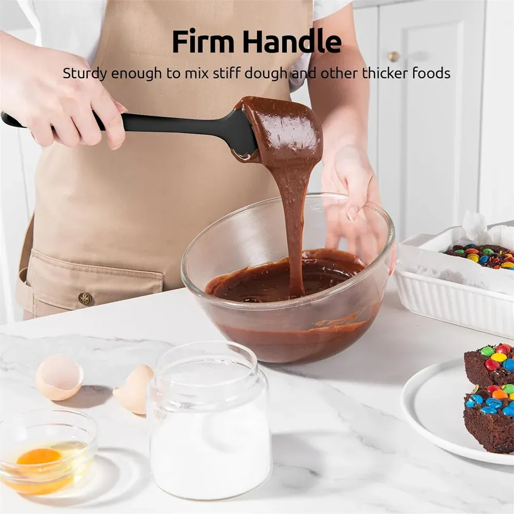 Ensemble de spatules de cuisine en silicone, racloirs en silicone flexibles résistants à la chaleur jusqu'à 315 °C, avec manches antidérapants pour la cuisson, le mélange, la cuisson et le service Stirri 5