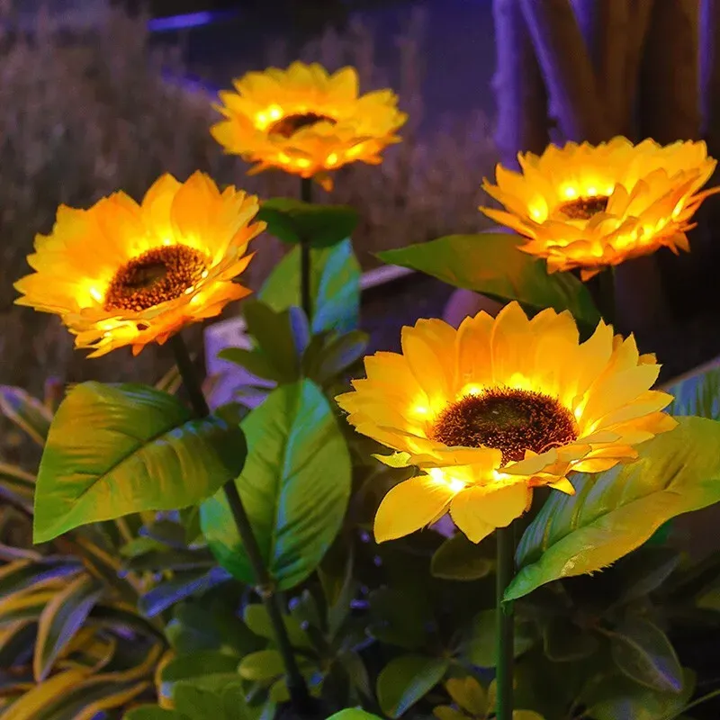 Lampe tournesol solaire LED vue rapprochée