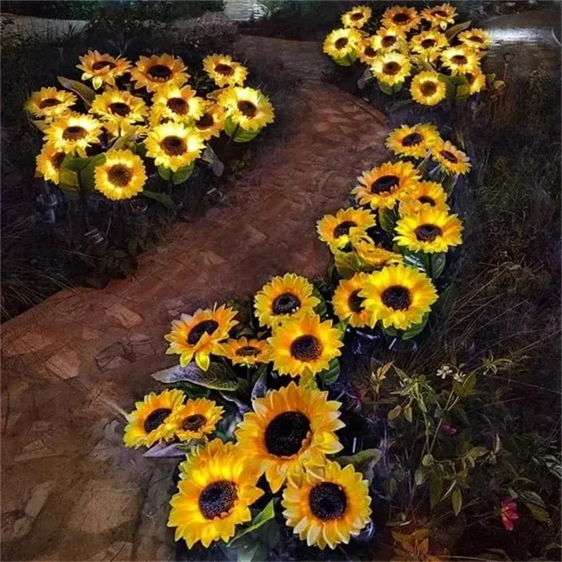 Lampe solaire tournesol pour paysage et décoration