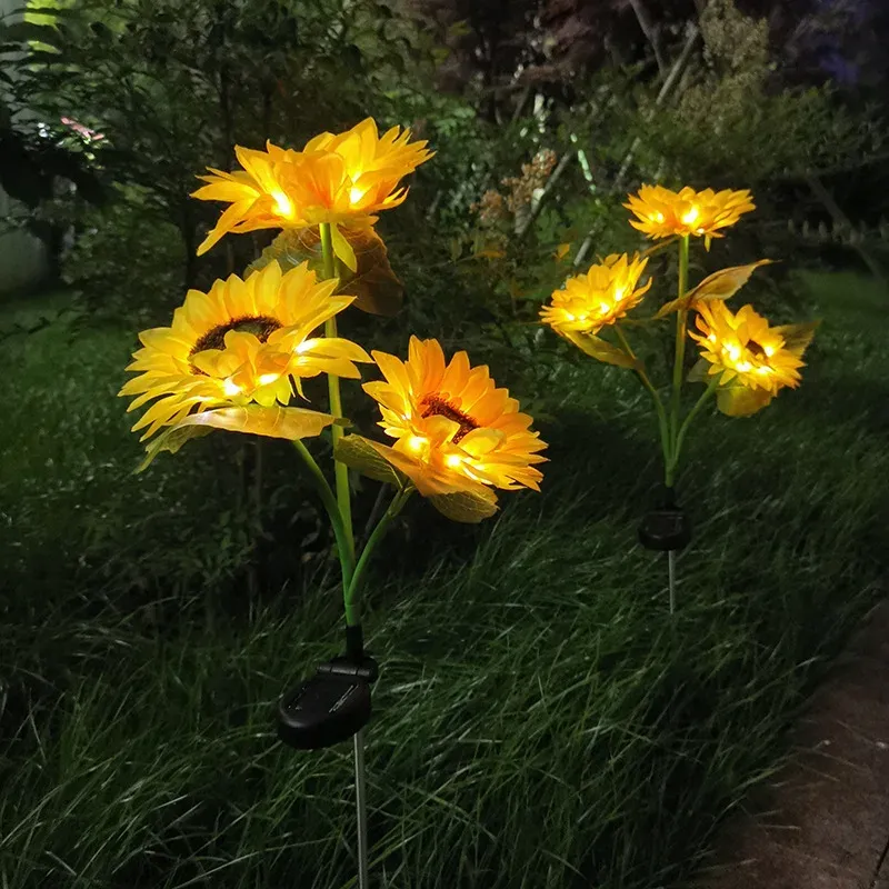 Décor lumineux tournesol pour jardin et cour