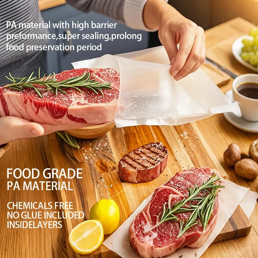Rouleau de sacs sous vide réutilisables pour aliments, 500 cm, sans BPA 5