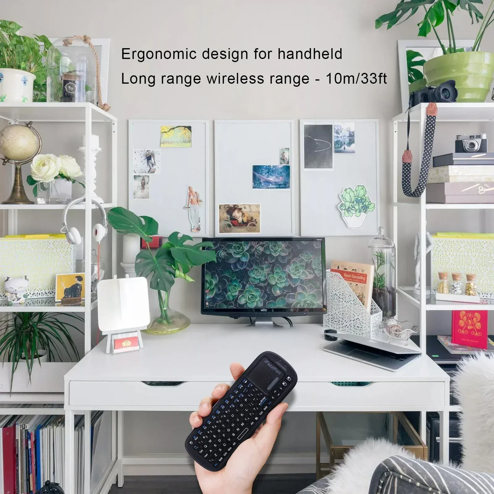 IPazzPort Mini clavier sans fil Bluetooth et 2,4 GHz avec souris et pavé tactile pour Android TV Box, PC, tablette, PS4, Raspberry Pi 3 et HTPC 5
