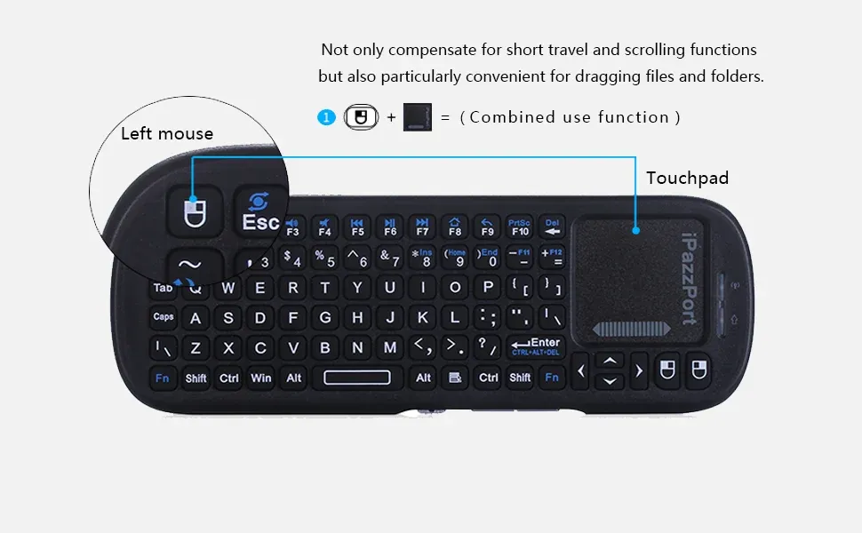 Fonctionnalités du clavier sans fil IPazzPort
