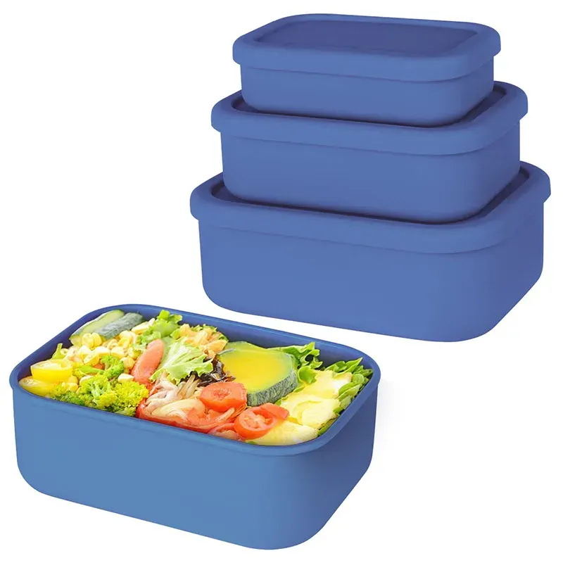 Boîte à lunch Bento étanche et réutilisable, sans bisphénol A, en silicone, pour enfants, adultes et adolescents 2