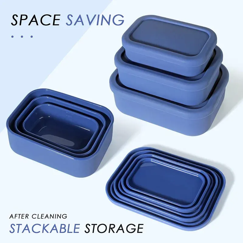 Boîte à lunch Bento étanche et réutilisable, sans bisphénol A, en silicone, pour enfants, adultes et adolescents - Image 1
