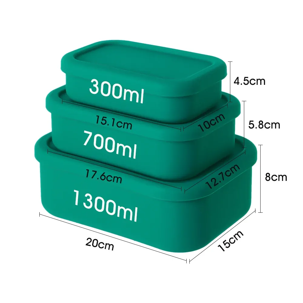 Boîte à lunch Bento étanche et réutilisable, sans bisphénol A, en silicone, pour enfants, adultes et adolescents 14