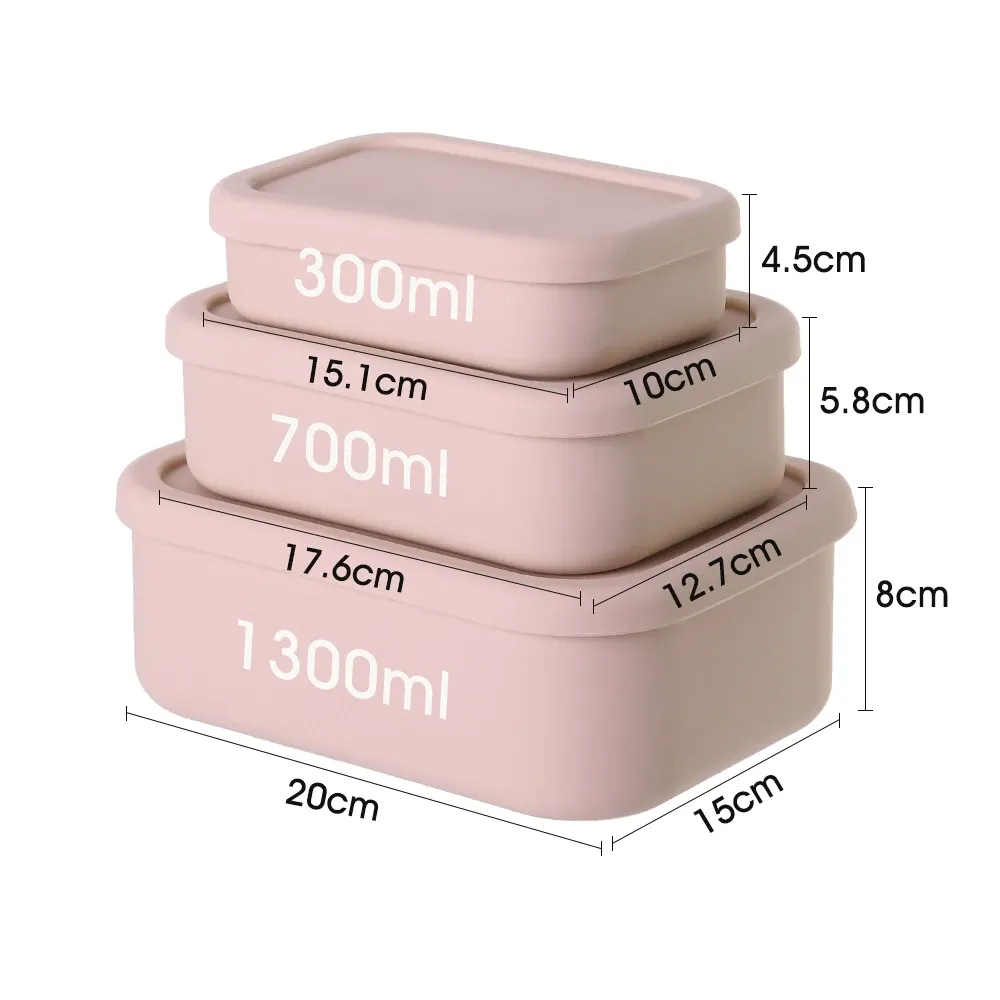 Boîte à lunch Bento étanche et réutilisable, sans bisphénol A, en silicone, pour enfants, adultes et adolescents 15